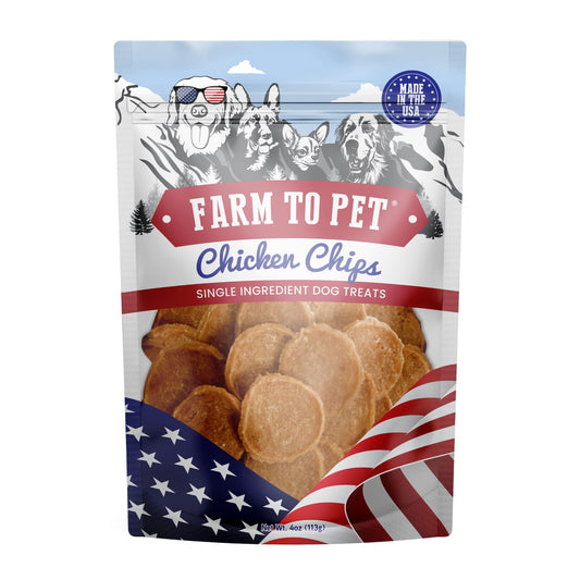 Americana Chicken Chips for Dogs Chips Farm To Pet Standard 4oz 