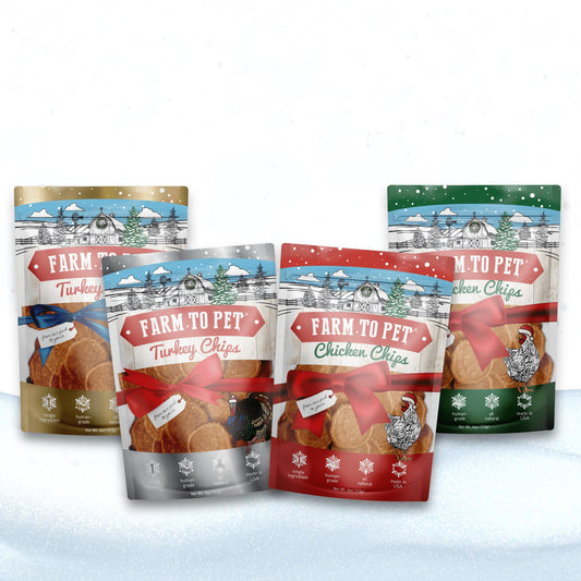 Holiday Chips for Dogs Chips Farm To Pet Chicken & Turkey Value 4-Pack 