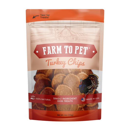 Turkey Chips for Dogs Chips Farm To Pet Standard 4oz 